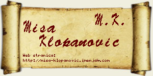 Miša Klopanović vizit kartica